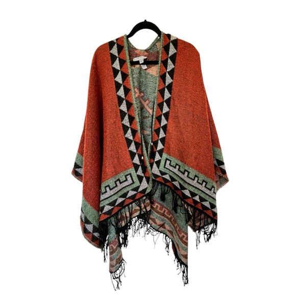 Andrew Marc New York Cape Sweater Marc New York Woven Shawl OS One SIze Brown - Picture 1 of 6